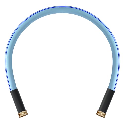 Atlantic Female to Female Heavy Duty Garden Hose 3 ft x 5/8 inch Blue Water Hose Short Connection Leader Hose (3 Feet) - Image 1
