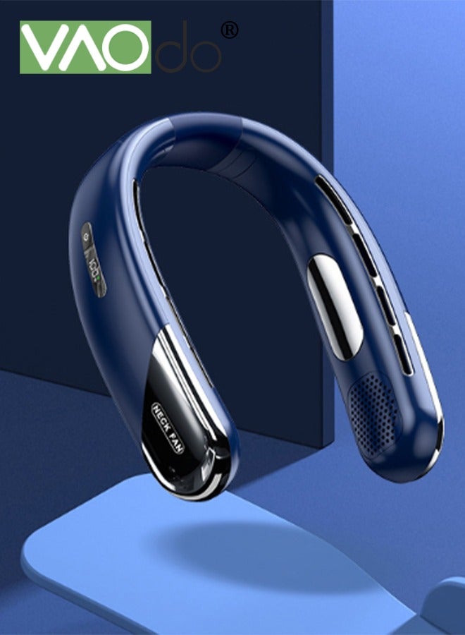 فاو دو مروحة عنق محمولة بـ 5 سرعات، مروحة صغيرة بدون شفرات تعمل بدون استخدام اليدين، مروحة شخصية قوية قابلة لإعادة الشحن، مروحة صغيرة للعودة إلى المدرسة، للاستخدام في المنزل أو السكن الجامعي أو المكتب أو المدرسة - Image 1