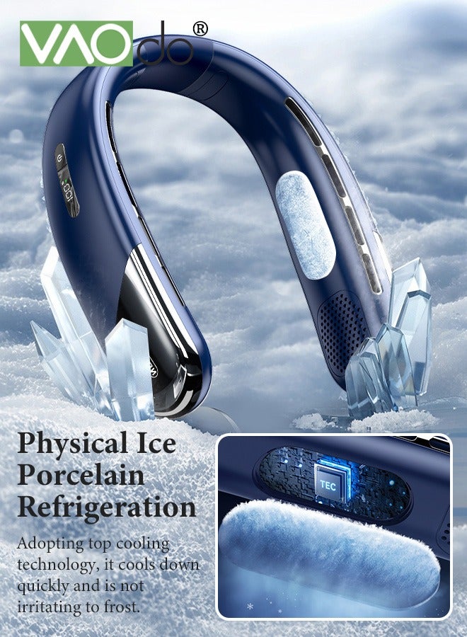 فاو دو مروحة عنق محمولة بـ 5 سرعات، مروحة صغيرة بدون شفرات تعمل بدون استخدام اليدين، مروحة شخصية قوية قابلة لإعادة الشحن، مروحة صغيرة للعودة إلى المدرسة، للاستخدام في المنزل أو السكن الجامعي أو المكتب أو المدرسة - Image 2