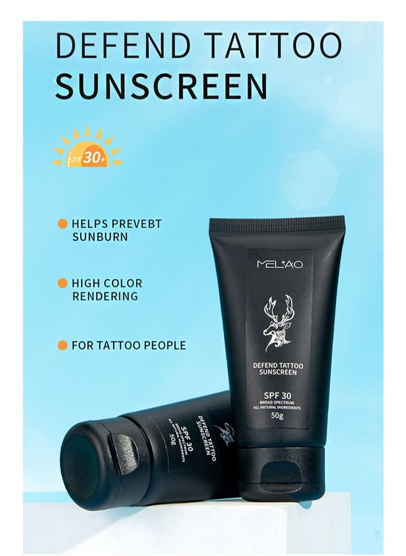 MELAO - Repair Tattoo After Care Soothing Gel & Moisturizer For New Tattoos Natural Ingredients Soothing Tattoo Care Prevents Skin Irritation And Damage Fragrance Free (50g) - Image 1