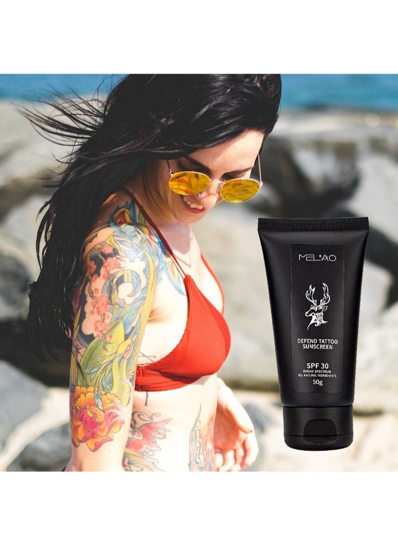 MELAO - Repair Tattoo After Care Soothing Gel & Moisturizer For New Tattoos Natural Ingredients Soothing Tattoo Care Prevents Skin Irritation And Damage Fragrance Free (50g) - Image 1