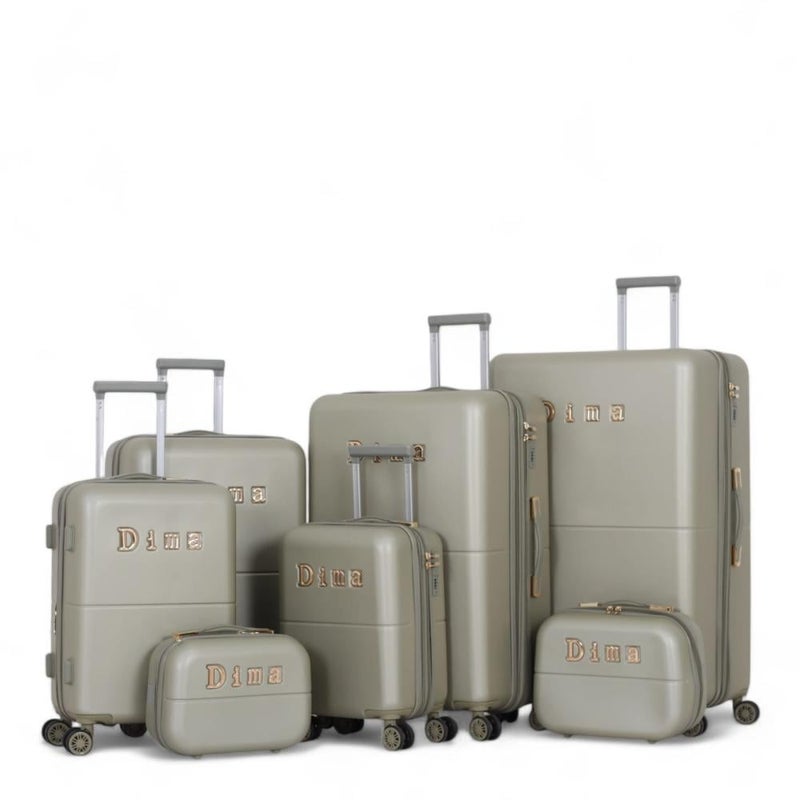 DIMA Bridal Dabash Bag Set - 7 pieces, including 5 trolley bags and 2 makeup bags - with double covers - and an expansion zipper - Dima brand - Image 1