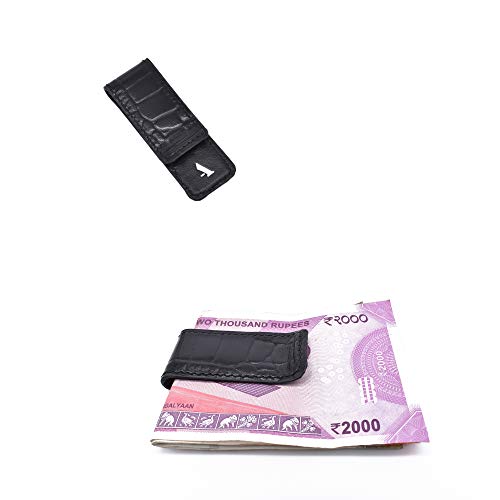 Adamis Leather Money Clip Wallet and Credit Card Holder for Men and Women Slim Design Front Pocket, 7 cm, W336 Black - Image 1