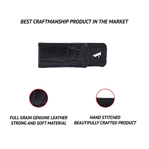 Adamis Leather Money Clip Wallet and Credit Card Holder for Men and Women Slim Design Front Pocket, 7 cm, W336 Black - Image 2