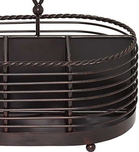 Mikasa Gourmet Basics by Mikasa 5153172 Rope Metal Tabletop Flatware and Napkin Picnic Caddy Antique Black  - Image 5