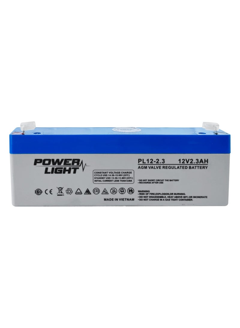 12V Battery 12 Volt Battery AGM Battery - Sealed Lead Acid UPS EPS Backup Power Supply for Alarm and Security System, Communication, Auto Control - High Quality AGM Separator, 5-Year Design Life - PL12-2.3