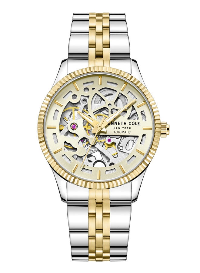 Kenneth Cole New York 34.5mm Automatic Women's Watch with Silver Dial & Two-tone Stainless Steel Bracelet - Image 2