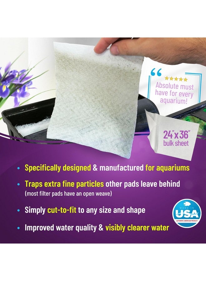 Aquatic Experts Aquarium Polishing Filter Pad, Water Polishing Pad for Aquarium Filters, Filter Floss for Fish Tank Filters, (100 Micron, 24" x 36" - 1 Pack) - Image 2