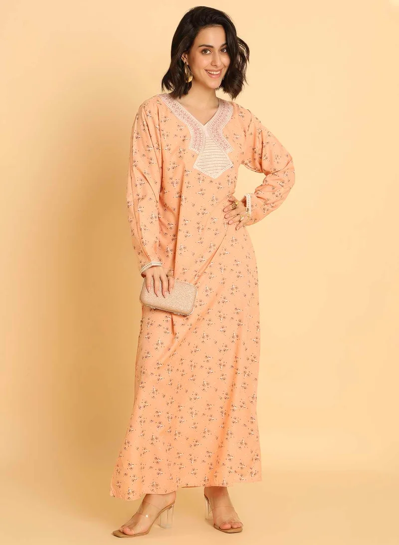 HANA & SARA Modest & Stylish: Printed Jalabiya Embroidery