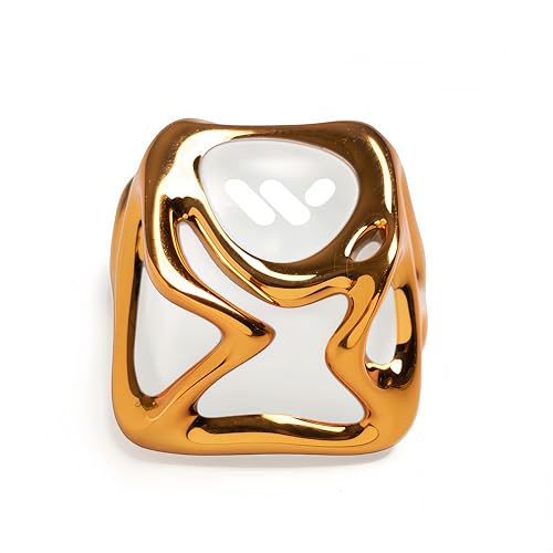dagaladoo Metal Translucent 1U Keycaps for Mechanical Keyboard,Transparent Keyboard caps Shine Through, 1U Gold Clear Key caps Replacement for RGB mx Key Cap(only one keycap) - Image 1
