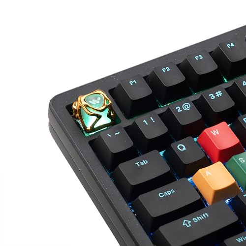 dagaladoo Metal Translucent 1U Keycaps for Mechanical Keyboard,Transparent Keyboard caps Shine Through, 1U Gold Clear Key caps Replacement for RGB mx Key Cap(only one keycap) - Image 3