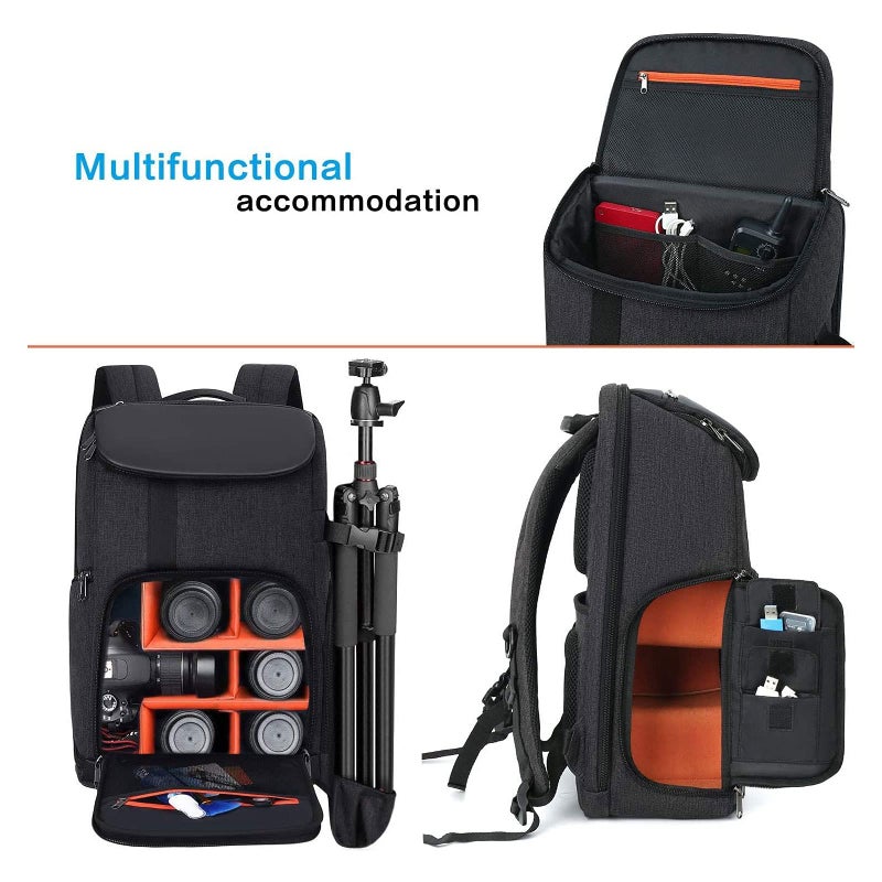 MOSISO Camera Backpack, DSLR/SLR/Mirrorless Large Men/Women Photography Camera Bag Case with 17.3 inch Laptop Compartment&Tripod Holder&Rain Cover Compatible with Canon/Nikon/Fuji/Laptop, Space Gray - Image 2