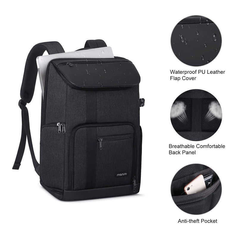 MOSISO Camera Backpack, DSLR/SLR/Mirrorless Large Men/Women Photography Camera Bag Case with 17.3 inch Laptop Compartment&Tripod Holder&Rain Cover Compatible with Canon/Nikon/Fuji/Laptop, Space Gray - Image 4