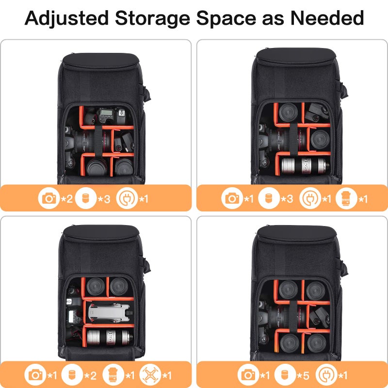 MOSISO Camera Backpack, DSLR/SLR/Mirrorless Large Men/Women Photography Camera Bag Case with 17.3 inch Laptop Compartment&Tripod Holder&Rain Cover Compatible with Canon/Nikon/Fuji/Laptop, Space Gray - Image 3