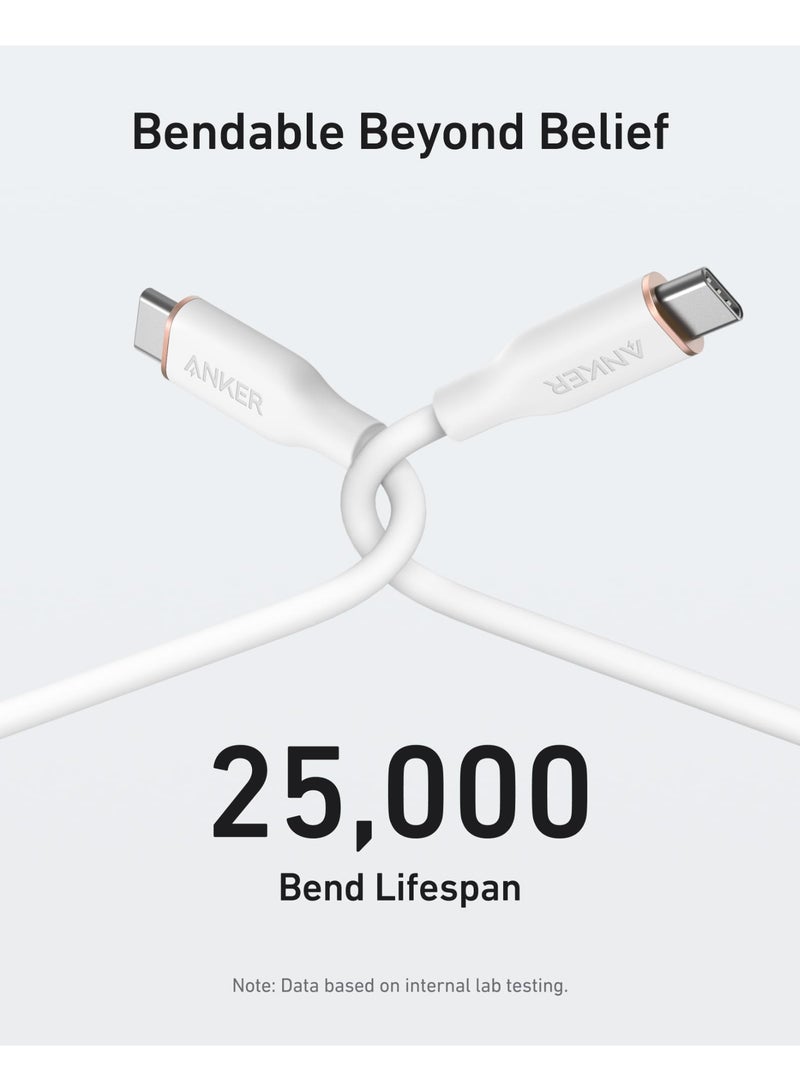 Anker USB C Cable, 240W Type C Flow Cord, Fast Charging Cable for iPhone 16 Series, MacBook Pro 2020, and More (USB 2.0, 6 FT, Cloud White) - Image 5