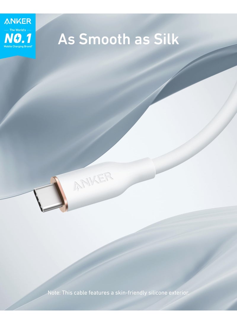 Anker USB C Cable, 240W Type C Flow Cord, Fast Charging Cable for iPhone 16 Series, MacBook Pro 2020, and More (USB 2.0, 6 FT, Cloud White) - Image 2