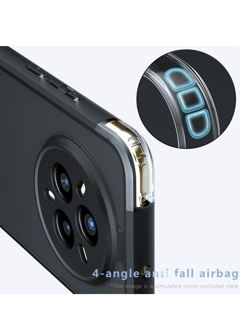 حالة لـ Realme 14 Pro Plus 5G ، غطاء هاتف رقيق واقي للظهر الشفاف ، مكافحة بصمات الأصابع ، حماية ضد السقوط ، حالة مقاومة للصدمات لـ Realme 14 Pro + 5G (أسود) - Image 3