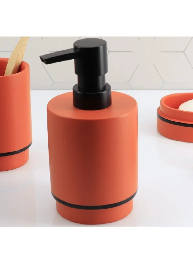 Tendance Elegant Design Round Polyresin Soap Dispenser Sienna and Black 290 ml AA62140124