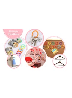 SYOSI 144 Pieces Plastic Loose Leaf Rings Multi Color Binder Rings Book Rings Flexible for Cards Document Stack and Swatches Organization School Home Office Use 6 Colors 27mm  - Image 2