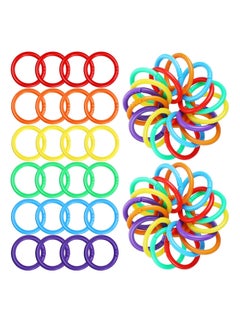 SYOSI 144 Pieces Plastic Loose Leaf Rings Multi Color Binder Rings Book Rings Flexible for Cards Document Stack and Swatches Organization School Home Office Use 6 Colors 27mm  - Image 1