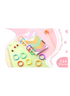 SYOSI 144 Pieces Plastic Loose Leaf Rings Multi Color Binder Rings Book Rings Flexible for Cards Document Stack and Swatches Organization School Home Office Use 6 Colors 27mm  - Image 3
