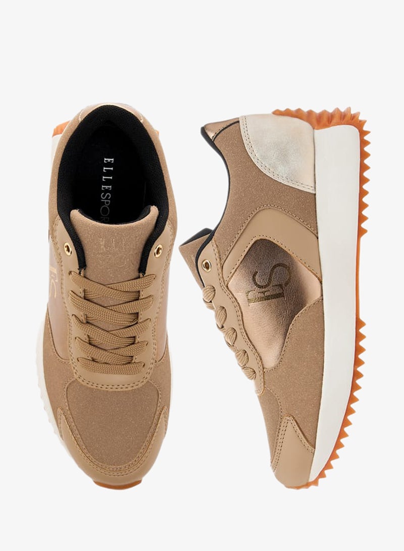 ELLE Women's Panelled Sneakers with Lace-Up Closure - Image 2