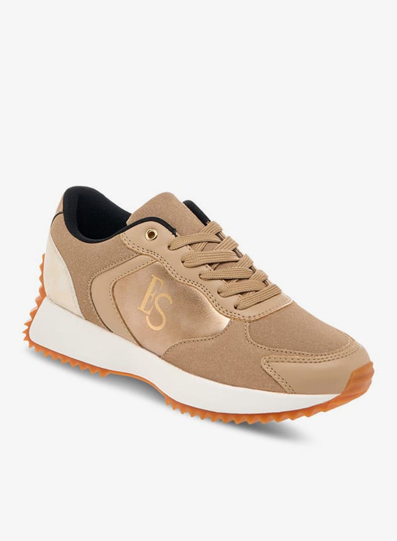 ELLE Women's Panelled Sneakers with Lace-Up Closure - Image 3