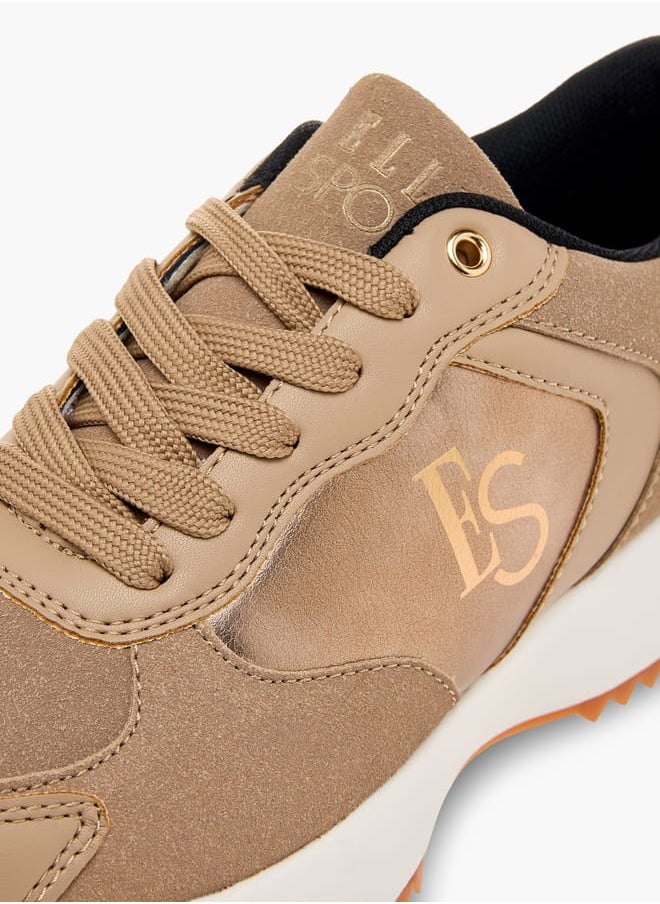 ELLE Women's Panelled Sneakers with Lace-Up Closure  - Image 4