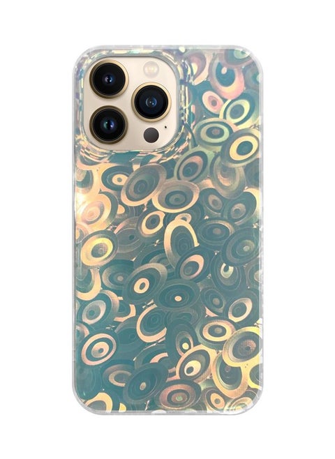 iPhone 13 Pro Holographic Abstract Art Case Cover Gradient Rainbow Color Effect Aesthetic Painting Swirls Pattern Back Cover