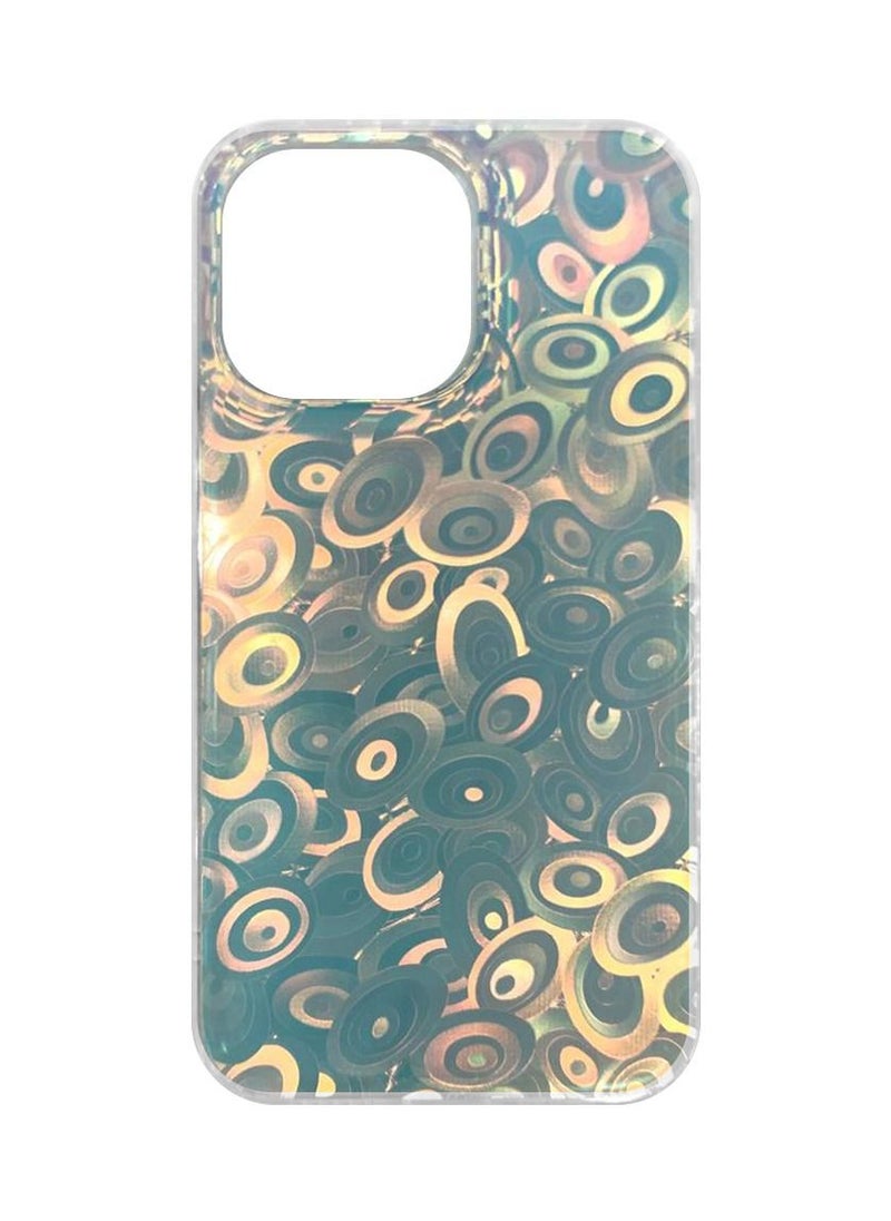 iPhone 13 Pro Holographic Abstract Art Case Cover Gradient Rainbow Color Effect Aesthetic Painting Swirls Pattern Back Cover