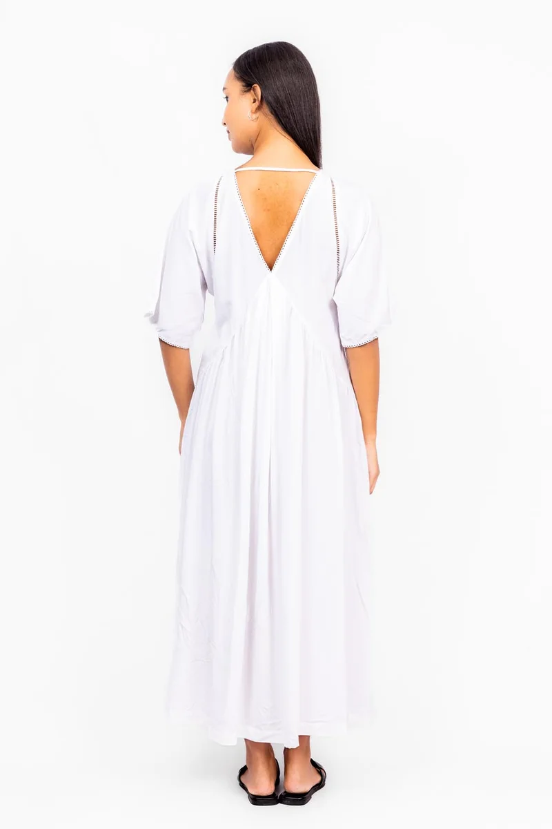 COCO by Cotton Collection White Cotton Maxi Dress