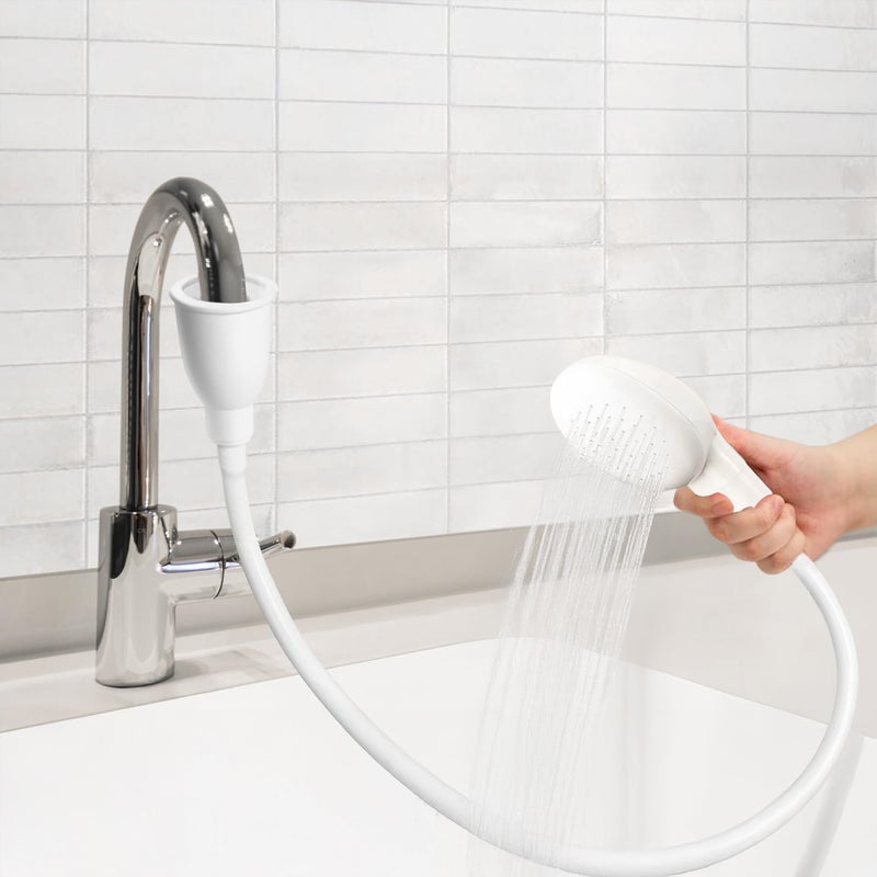 Diane Portable Shampoo Sink Spray Hose for Salon or Home, 41.5 Inch Sink Attachment with Nozzle for Hair Washing, Baby & Pet Baths, Fits Most Standard Faucets, White - Image 2