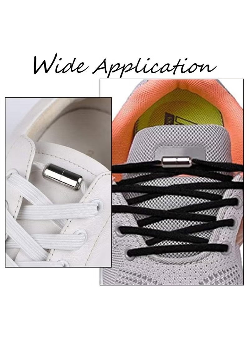 8 Pairs No Tie Shoelaces Tieless Elastic Laces Clasps Metal Capsule Lock Buckles - Image 5