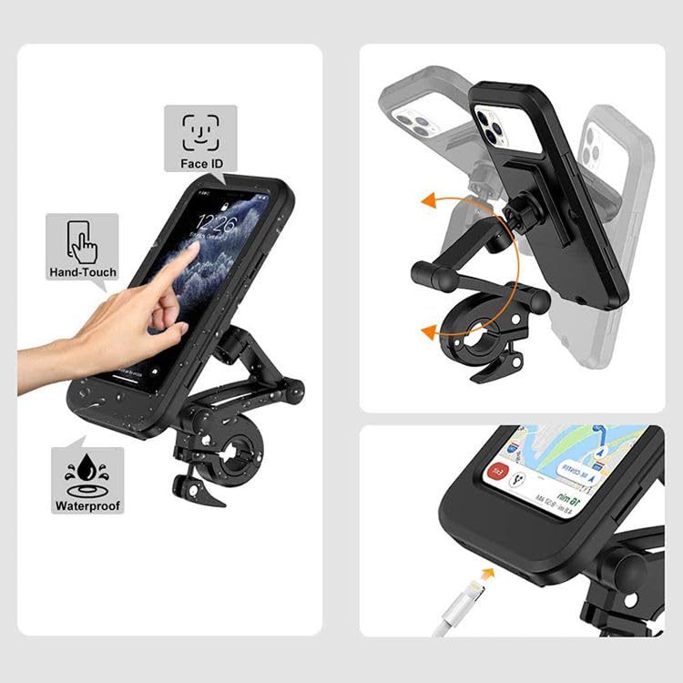 Like Star LikeStar® Waterproof Phone Mount for Bike Handlebar – Universal Adjustable Holder for Smartphones with Touchscreen Access, Secure Grip & Easy Rotation for Cycling and Outdoor Use - Image 5