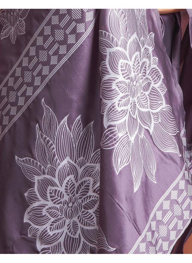 SIRIL SIRIL Women's Kanjivaram Soft Silk Saree Pure Silk Saree With Unstitched Blouse Piece (3882S198A_Dusty Purple) - Image 5