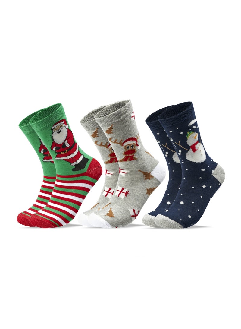 سام سوكس مجموعة رجالية من 3 جوارب كريسماس متعددة الألوان - Image 3