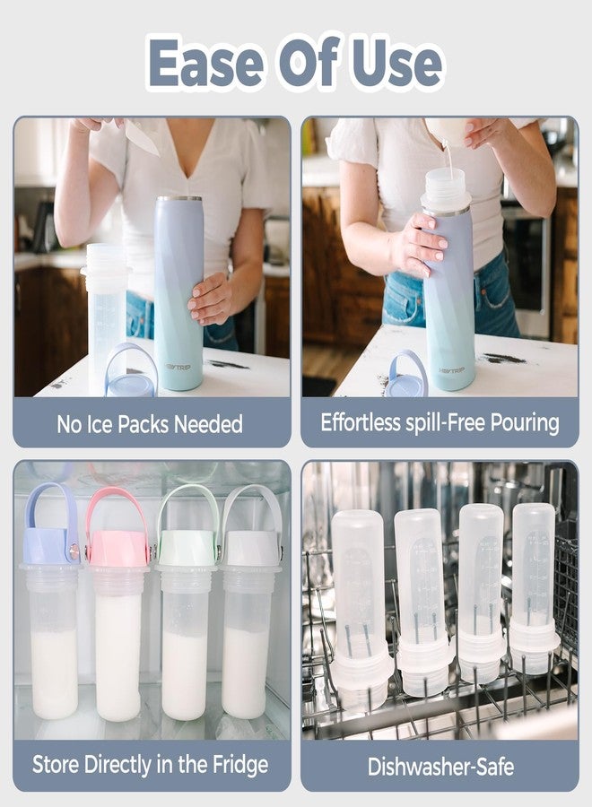 HEYTRIP Portable Breastmilk Cooler - 20oz Stainless Steel Milk Chiller Bottle for Travel & Work | Reusable Breastmilk Storage Container, 36+ Hour Cooling, TSA Approved | White - Image 5
