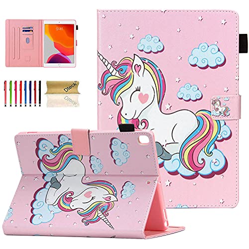 Dteck Case for iPad mini 5th Gen, iPad mini 4/3/2/1 Cute Folio Case 7.9" with Stylus, Auto Wake Sleep/Stand Function, PU Leather Shell Lightweight Protective Cartoon Kids Cover for Girl, Pink Unicorn - Image 1