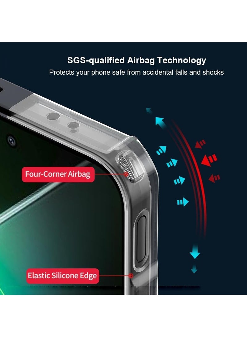 Case Compatible with Infinix GT30 Pro Transparent Back Design Corner Airbag Protection Soft TPU Bumper Cover (Black)  - Image 2