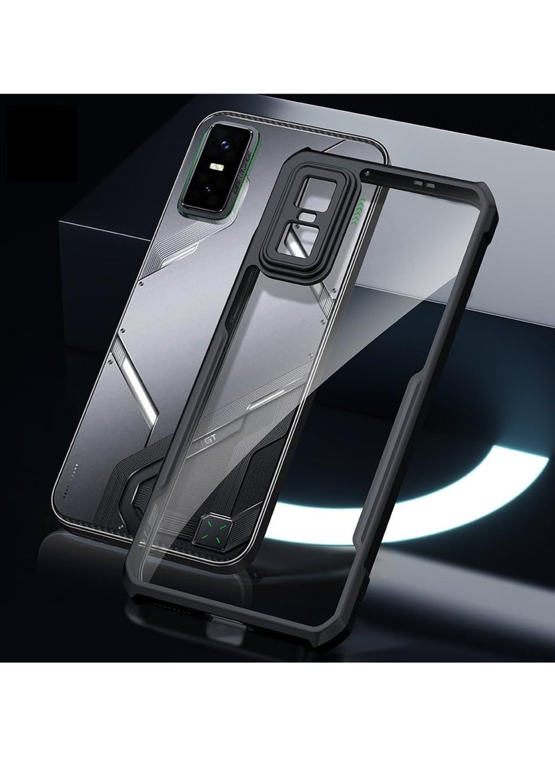Case Compatible with Infinix GT30 Pro Transparent Back Design Corner Airbag Protection Soft TPU Bumper Cover (Black)  - Image 3