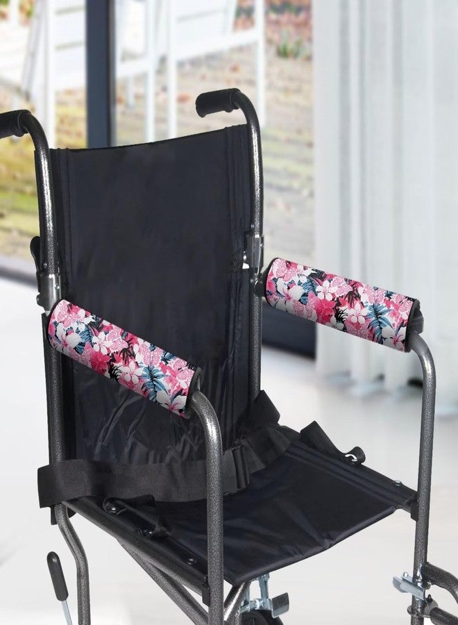 Vanideaoty Wheelchair Armrest Pads Washable Floral Armrest Covers for Chairs Adjustable Wheelchair Accessories Pressure Relief, Elderly, Senior - Image 4