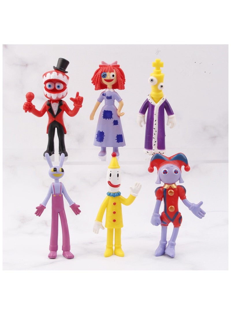 6 Magical Digital Circus Handmade Models, Rabbit Clown Dolls, Cartoon Surrounding Cake Decorations - Image 1