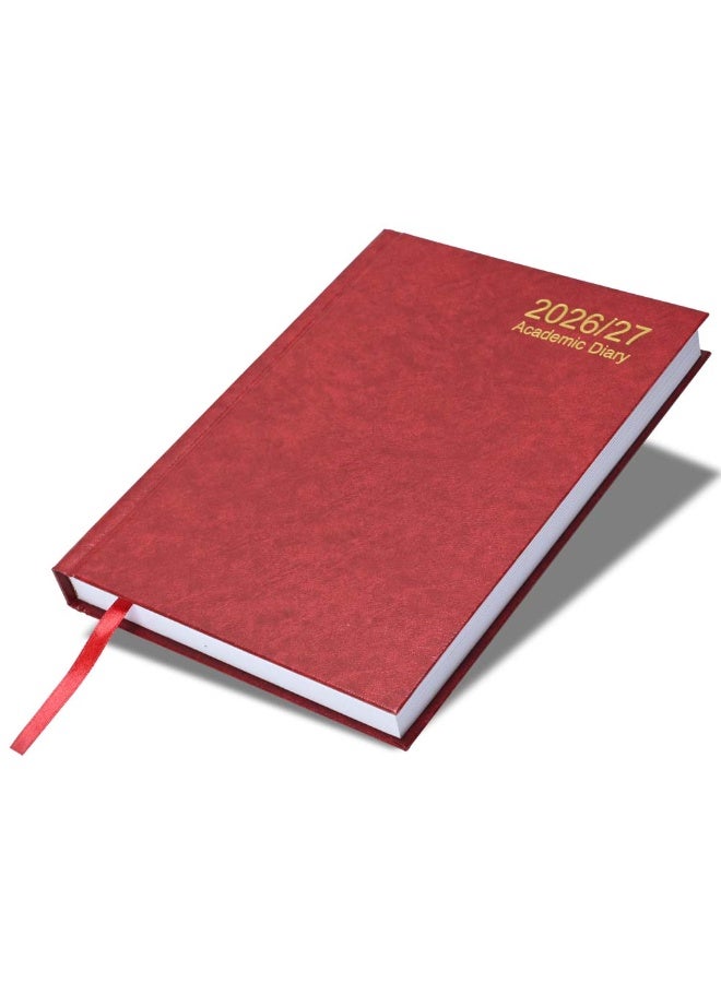 FIS 2026-2027 ACADEMIC DIARY, A5 Size(148x210mm) with Hard Cover Vinyl Materials, English, 60gsm White Paper, Maroon Color-FSDI15E2627MR - Image 1