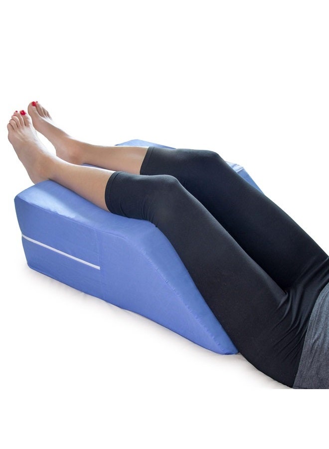 DMI Wedge Pillow, Leg Pillow, Bolster Pillow, FSA Eligible Incline Pillow for Leg Elevation, Snoring, Circulation, Pregnancy, Sciatica, Leg Rest or Foot Elevation, Blue, 24 x 20 x 8  - Image 1