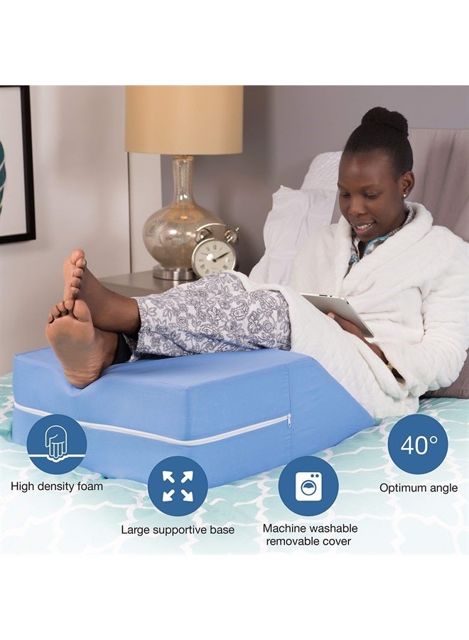 DMI Wedge Pillow, Leg Pillow, Bolster Pillow, FSA Eligible Incline Pillow for Leg Elevation, Snoring, Circulation, Pregnancy, Sciatica, Leg Rest or Foot Elevation, Blue, 24 x 20 x 8  - Image 4