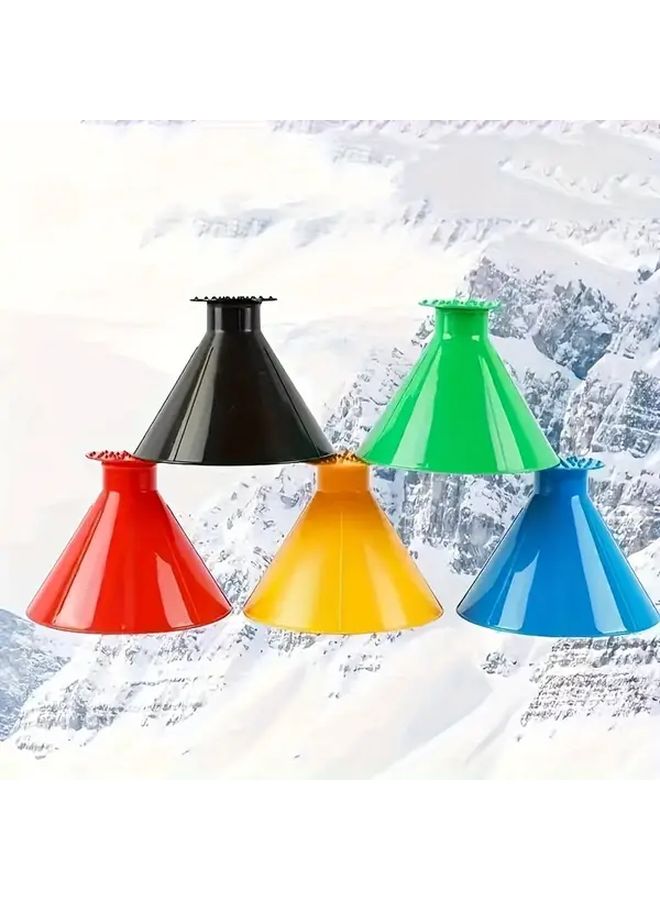 Blue Portable Manual Ice Scraper Windshield Snow Remover Lightweight Plastic Winter Tool - Image 4