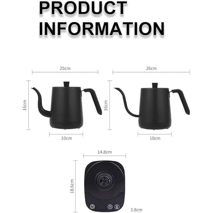 joyzzz Electric Gooseneck Kettle Professional Black Tea Kettle With Auto ShutOff 220V Quick Heating Water Boiler For Pour Over Coffee Making Ideal Gift For Tea Lovers - Image 4