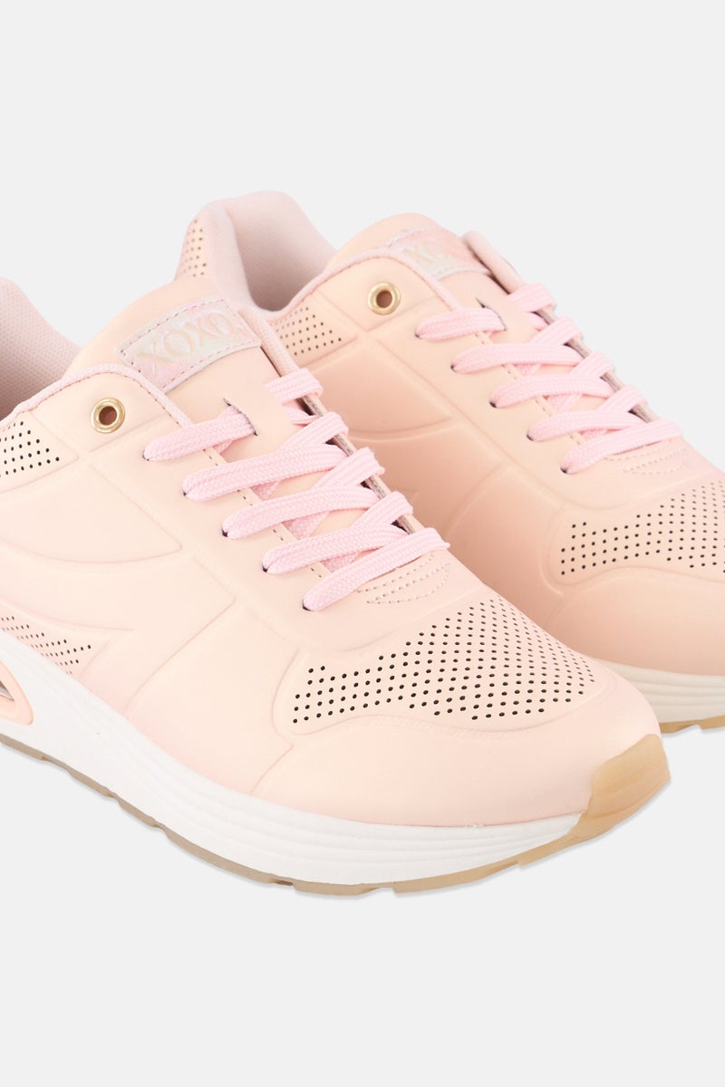 XOXO Women Lace Up Casual Shoes, Peach - Image 3