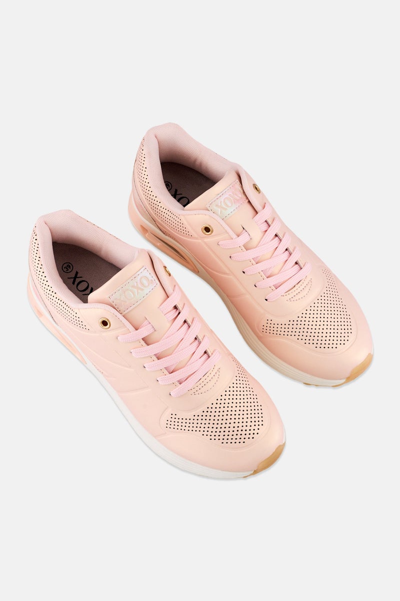 XOXO Women Lace Up Casual Shoes, Peach - Image 4