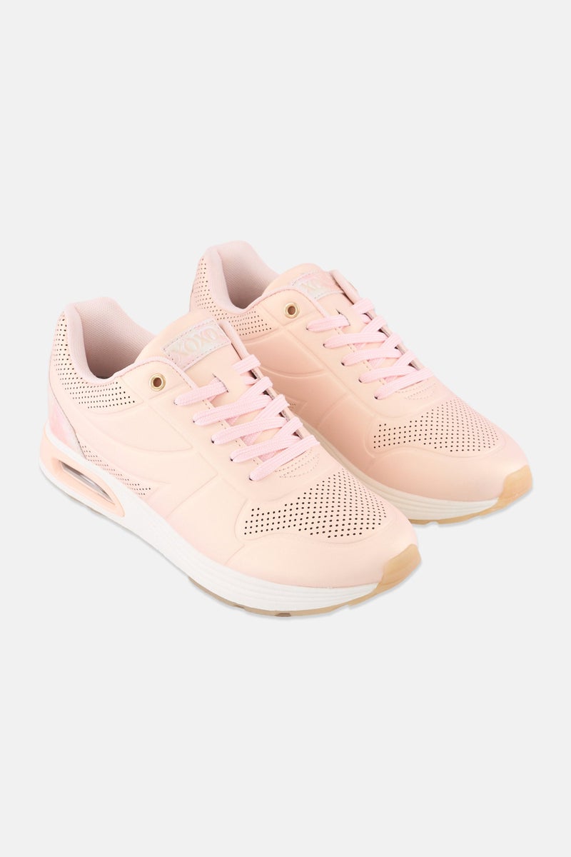 XOXO Women Lace Up Casual Shoes, Peach - Image 1